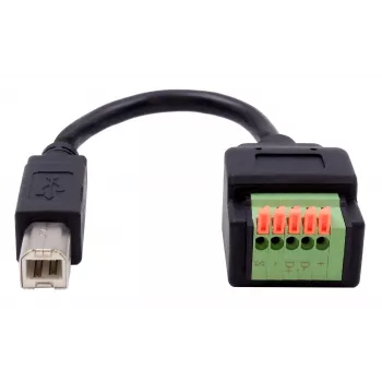 EXSYS Cavo adattatore da connettore maschio USB-B a morsettiera 5 pin con pulsante, USB 2.0, 15 cm EX-49131