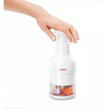 Metaltex Twist taglia cipolle, bianco - taglia verdure manuale con lame in acciaio inox extra affilate 251305014