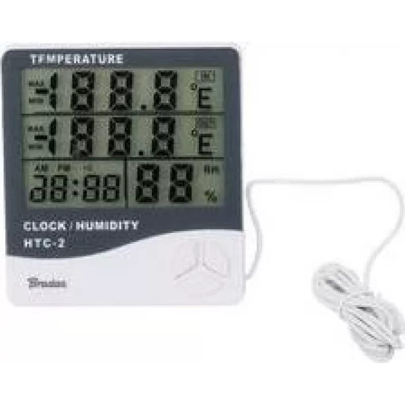 Bradas WL-M21 White Line stazione meteo digitale con sensore esterno di temperatura wireless, temperatura interna/esterna da -10°C a 70°C, bianco