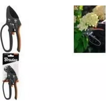 Bradas V-SERIES cesoia a cricchetto con incudine, antracite/arancione, lama in acciaio SK5, cricchetto a 4 stadi, 1 pz. (KT-V1025)