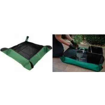 Bradas tappetino per rinvaso piante, 1000 x 1000 mm, verde/nero, impermeabile, materiale esterno Oxford 600D, materiale interno PE, 1 pezzo (TQ-P2/100)