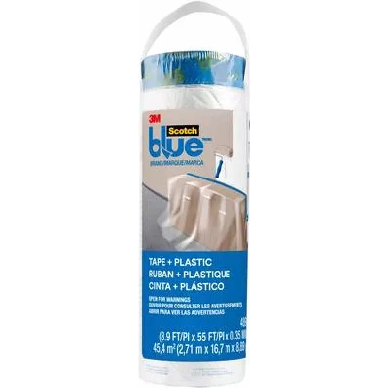 3M PT2093EL-107 pellicola protettiva con nastro adesivo, trasparente con nastro blu, 17 m x 2,7 m
