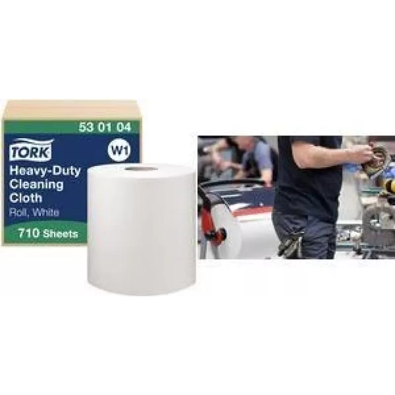 TORK W1 Premium rotolo panno multiuso, 1 velo, bianco, 270 m, extra resistente, tessuto non tessuto, 710 panni, 1 rotolo (530104)