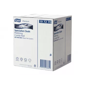 Rotolo per lucidatura e pulizia Tork Premium, 1 velo, bianco, 171 m, tessuto non tessuto, per dispenser W1/W2/W3, 1 rotolo (197270)