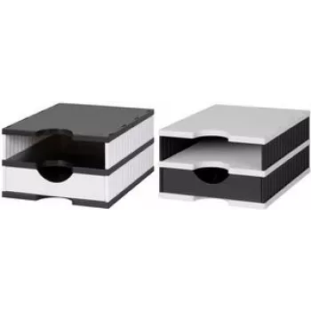 Styro 268-0102.0905S Portapenne da scrivania in polistirolo nero / bianco