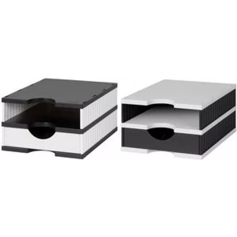 Styro 268-0102.0905S Portapenne da scrivania in polistirolo nero / bianco