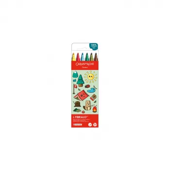 Caran d'Ache Fibralo Kawaii Swiss Pennarelli in fibra, set da 6, inchiostro a base d'acqua 185.804