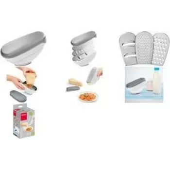 Metaltex grattugia universale Trio-Box, 3 inserti, grigio/bianco 199709080