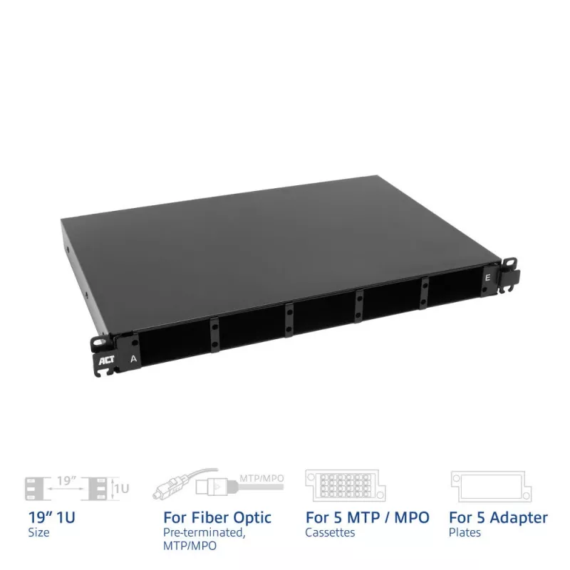 ACT patch panel in fibra ottica multifunzione 19 pollici, estraibile su guide, 5 slot (FA2059)