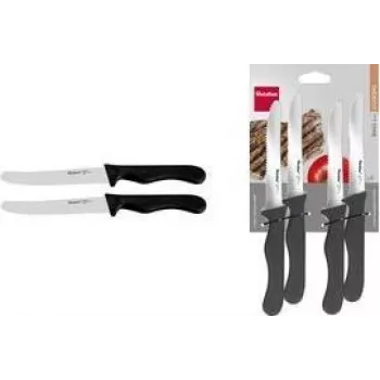 Metaltex Basic set di coltelli da snack, 4 pezzi, manico nero, acciaio inox 259823001