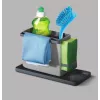 Metaltex Tidytex organizer per lavello, plastica, grigio, 2 supporti estraibili per spugne e panni 297530109