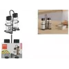 Metaltex Spice Line set saliera e pepiera, 3 pezzi, vetro con coperchi in plastica nera, trasparente 252871000