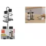 Metaltex Spice Line set saliera e pepiera, 3 pezzi, vetro con coperchi in plastica nera, trasparente 252871000