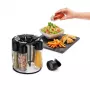 Metaltex Spice 8 portaspezie rotante, rotondo, nero, con 8 vasetti in vetro vuoti 252876080