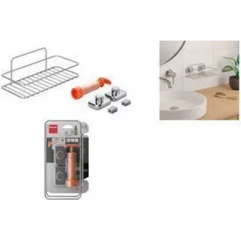 Metaltex Reflex Luxy Vacuum-Fix mensola da parete argento 1 livello 403329000