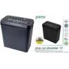 PAVO distruggidocumenti a taglio a strisce 12 fogli, strisce 6 mm, imboccatura 220 mm, contenitore 18 L, nero (8000784)