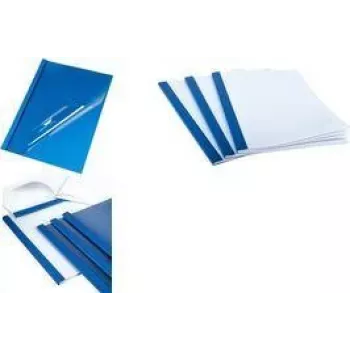 PAVO cartella per rilegatura termica A4, 3 mm, effetto pelle blu, copertina anteriore trasparente, 1 pezzo 8011575