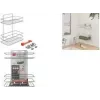Metaltex Reflex LUXY portasciugamani doppio con ripiano, montaggio a ventosa VacuumFix, argento 403342000