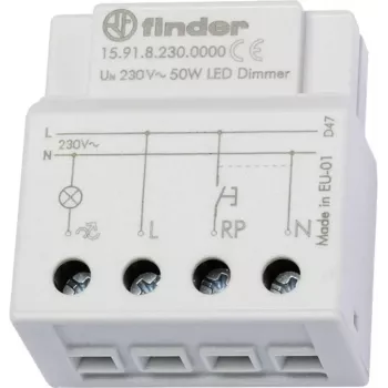 Finder dimmer elettronico 230V AC max 50W LED guida DIN 15.91.8.230.0000