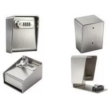 PAVO mini cassaforte portachiavi in acciaio inox per 1 chiave, argento, lucchetto a combinazione a 4 cifre 8025862