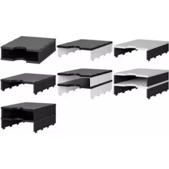 STYRO Styrodoc Uno classificatore portadocumenti a 2 scomparti, nero/grigio, 1 largo 2 alto 268-1102.98
