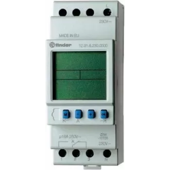 Finder 12.91.8.230.0000 timer digitale, guida DIN, 1 deviatore, 16 A, 230 V AC, programma giornaliero