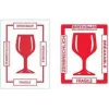 RILLPRINT 76160 etichette di avvertenza rischio rottura, adesivo permanente, bianco/rosso, 74 x 105 mm, 500 etichette per rotolo