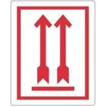 rillprint 76840 etichetta di avvertimento THIS SIDE UP! DO NOT TIP, permanente, bianco/rosso