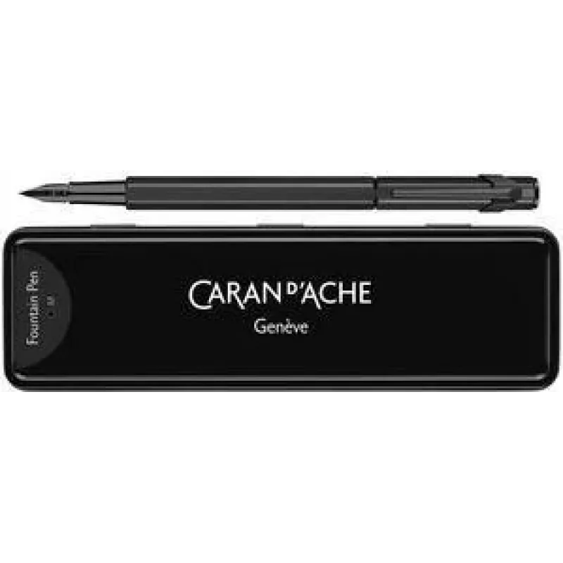Caran d'Ache 849 Black Code penna stilografica, pennino medio, nero opaco 840.496