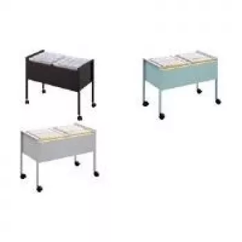 DURABLE ECONOMY DUO 100 A4 carrello portafascicoli sospesi, 2 ripiani, capacità 100 file, nero 308223