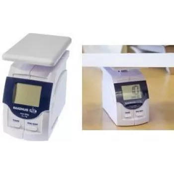 RAADHUIS RD-351143 bilancia postale digitale 500 g, divisione 1 g, bianco/blu in plastica, tara, on/off, a batteria