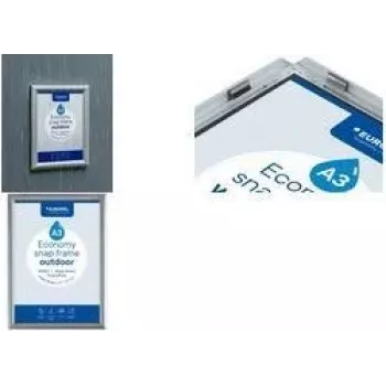 EUROPEL Economy cornice portaposter da esterno, DIN A3, alluminio anodizzato 25 mm, profilo arrotondato, argento 355130