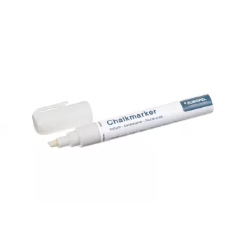 EUROPEL pennarello per lavagna 6 mm, bianco, punta tonda/a scalpello, confezione blister (1 pz.) 356505