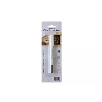 EUROPEL pennarello per lavagna 3 mm, bianco, punta tonda o a scalpello, confezione blister (1 pz.) 356508