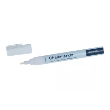 EUROPEL pennarello per lavagna 3 mm, bianco, punta tonda o a scalpello, confezione blister (1 pz.) 356508