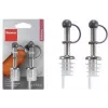 Metaltex versatore in acciaio inox per bottiglie, set da 2 pezzi con tappi in PE, versamento controllato per olio, aceto, condimenti 257100080