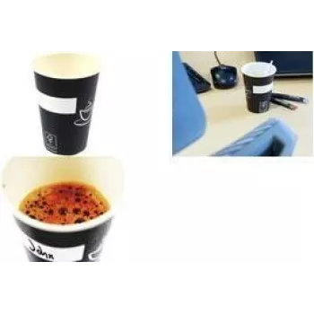 KANGARO Eco bicchieri di carta 180 ml nero/bianco bevande calde e fredde (1 pz) K-157001