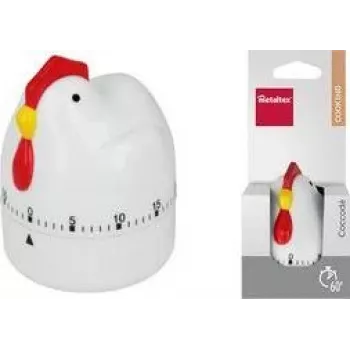Metaltex Coccodè timer meccanico da cucina, design gallo, rosso, 60 minuti 259228014