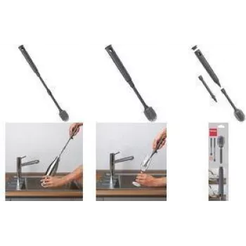 Metaltex Brush-Up spazzola regolabile per bottiglie, grigia, 300-400 mm, setole in silicone, manico in PP 297612000