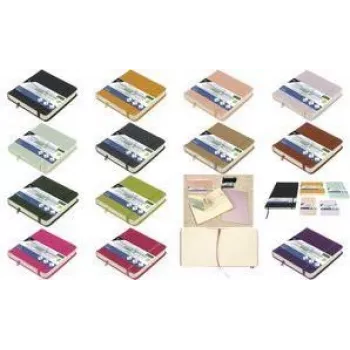KANGARO K-861250 album da schizzo, 80 fogli, 120 x 120 mm, copertina rigida in PU rosa acceso, carta crema 140 g/m²