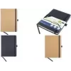 KANGARO K-552241 quaderno, 96 fogli, DIN A5, a righe, copertina rigida in PU nero, 80 g/m², carta chamois, 1 pezzo