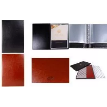 Multo Hannibal cartella presentazione A4, 20 buste, pelle sintetica cognac, Soft Touch MU-202044