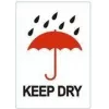 RILLPRINT etichette di avvertenza adesive permanenti KEEP DRY, bianco/rosso/nero, 74 x 105 mm, 500 etichette per rotolo 76960