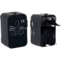 PAVO adattatore universale da viaggio con funzione di ricarica USB (US/AU/EU/UK), nero 8025329