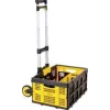 Stanley SXWTD-509 carrello pieghevole e cesto pieghevole 25kg set, portata 60kg, alluminio, nero/giallo