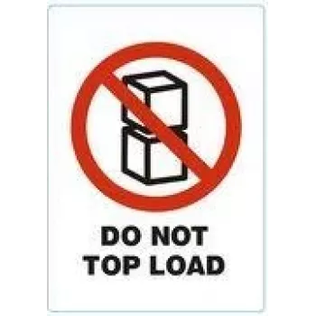 RILLPRINT DO NOT TOP LOAD etichette adesive di avvertenza permanenti, bianche con testo rosso/nero, 74 x 105 mm, 500 etichette per rotolo 76950