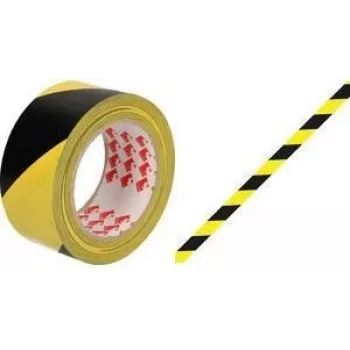 RAADHUIS nastro per segnaletica da pavimento, 50 mm x 33 m, PVC nero/giallo, 1 rotolo RD-351142-3