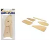 Kangaro Set di spatole in legno per argilla, 5 pezzi per modellare, raschiare e lisciare argilla o porcellana (K-840101)
