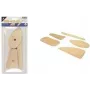 Kangaro Set di spatole in legno per argilla, 5 pezzi per modellare, raschiare e lisciare argilla o porcellana (K-840101)