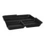 PAPSTAR Circulware vassoio riutilizzabile, rettangolare, 3 scomparti, nero, polipropilene con 30% di cariche minerali, 1 pz. (97023)
